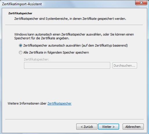 Zertifikatspeicher