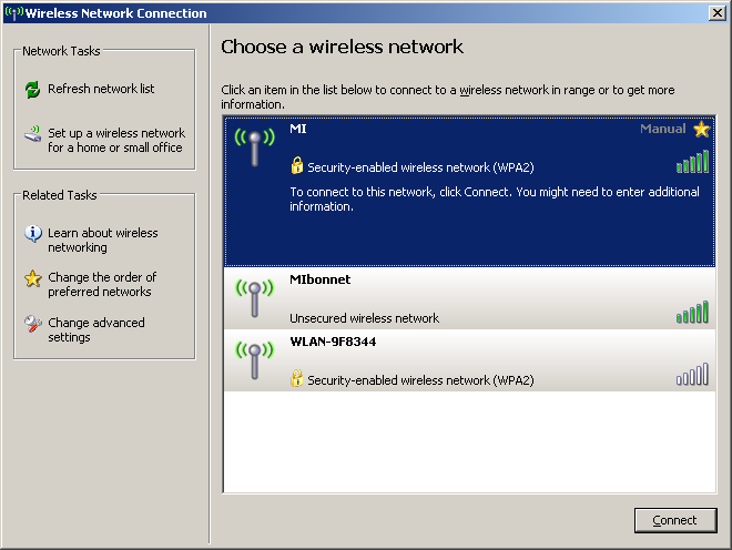 Select wireless Network