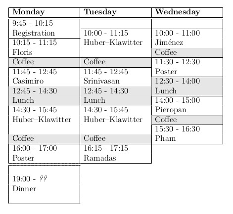 Schedule for YWiAG